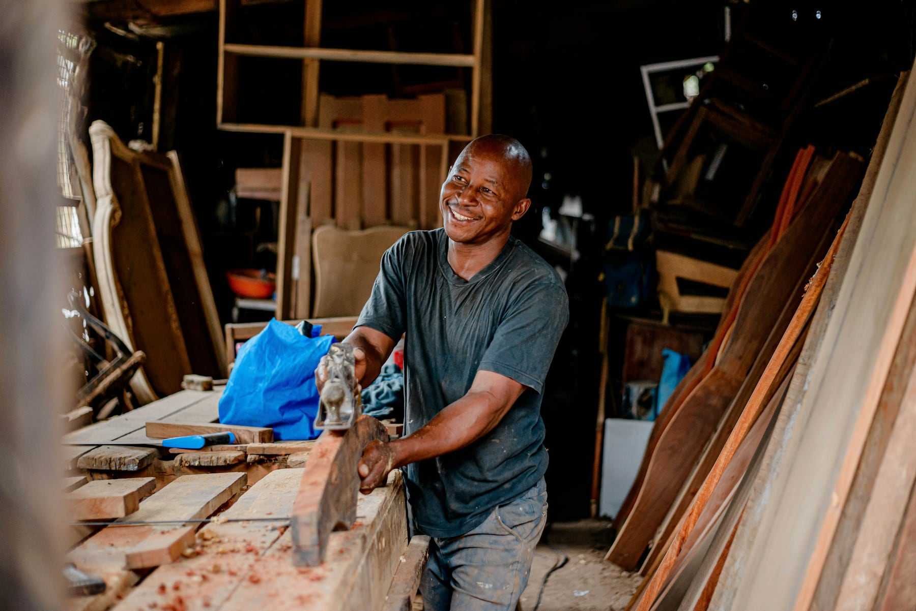 Kofi, joinery workshop owner