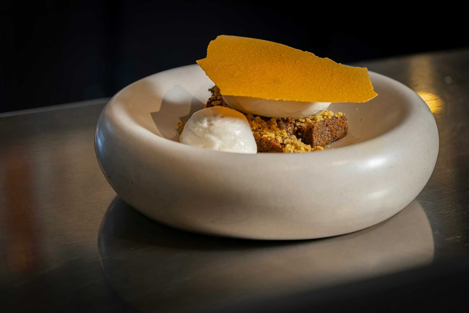 Burnt honey custard